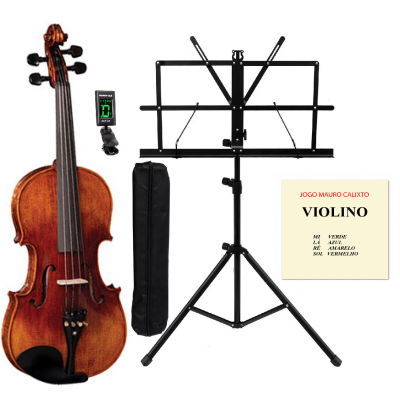 Violino Eagle Vk644 Profissional Completo 4/4 + Afinador + Suporte Partitura E Mauro Brinde