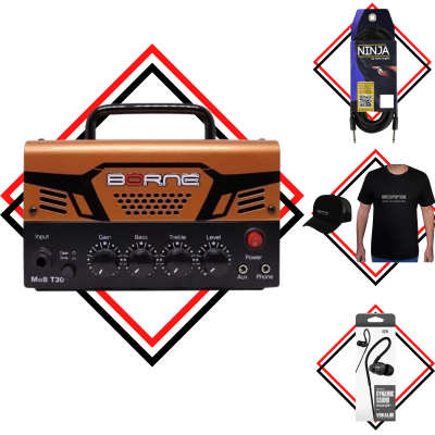 Mini Amplificador Borne Mob T30 Cobre + Kit Oficial