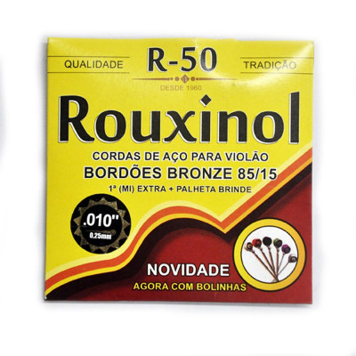 Encordoamento Violão Aco Inox Rouxinol R50 Com Bolinha