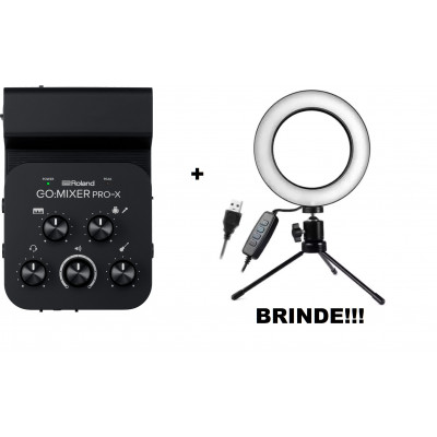 Interface de Audio Roland Go Mixer Pro-x + Ring Light de Mesa Brinde