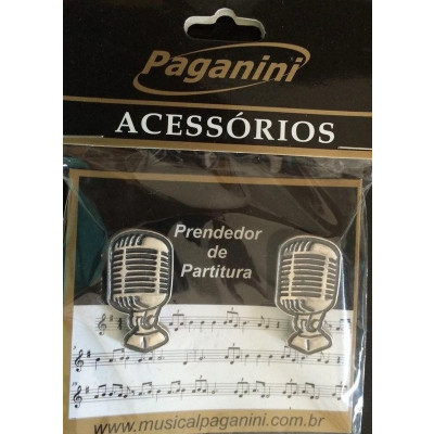 Prendedor De Partitura Clipets Microfone Paganini Ppt086