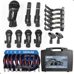 Kit Microfone Lexsen P/ Bateria Ldk-7 7pçs+cabos