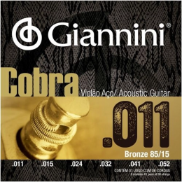 Encordoamento Violão Aco Giannini Cobra Bronze 85/15 011 Geeflk