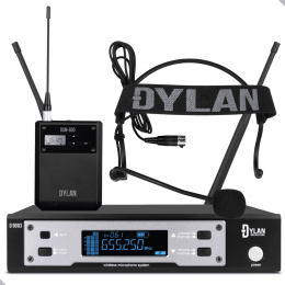 Microfone sem Fio Dylan D9003s Headset Uhf Mult Freq