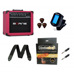 Amplificador Guitarra Borne Strike G30 Rosa + Acessorios Brinde