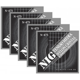 Kit 5 Encordoamentos Violão Nylon Nig tensao Media N475