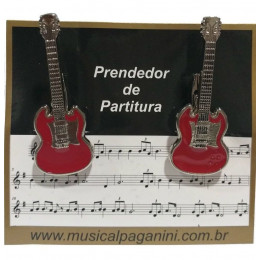 Prendedor De Partitura Clipets Paganini Guitarra Ppt083