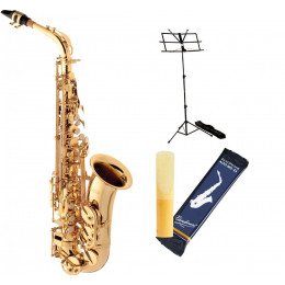 Saxofone Alto Eagle Mib Laqueado Sa501 + Acessorios