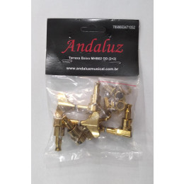 Tarraxa Baixo 4 Cordas Individual (2+2) Andaluz Mhb02 Gd Dourada